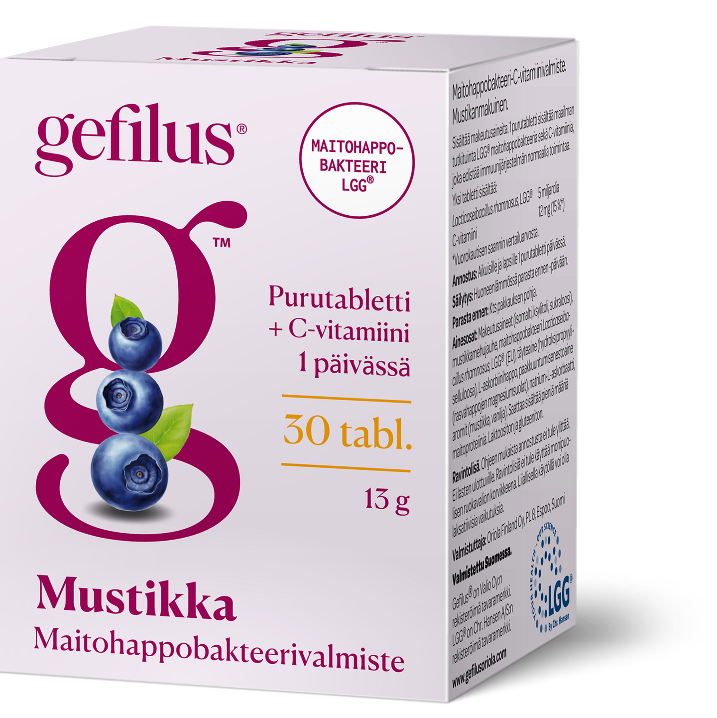 Gefilus purutabletti 30tabl mustikka