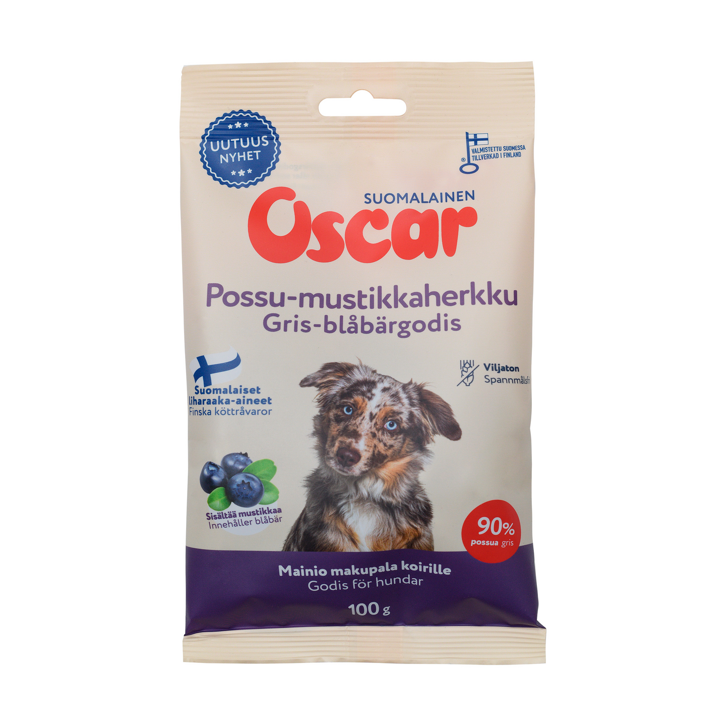 Oscar herkku 100g possu-mustikka