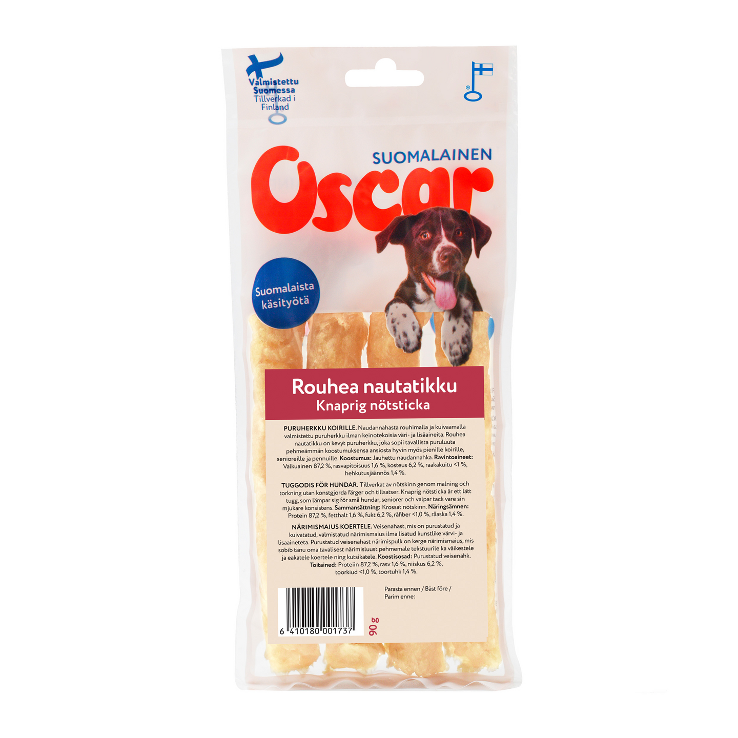 Oscar Rouhea nautatikku 90g, koirille