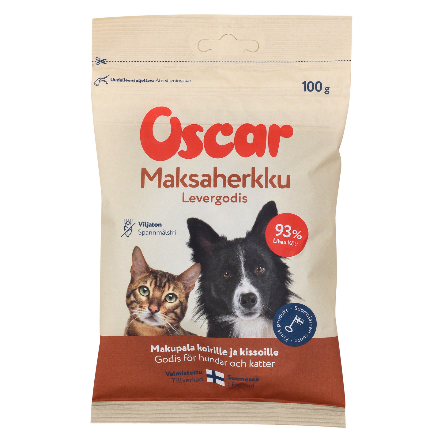 Oscar Maksaherkku 100g makupala koirille ja kissoille