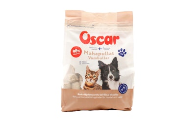 Oscar Mahapullat täydennysravinto  koirille ja kissoille 1kg pakaste - kuva