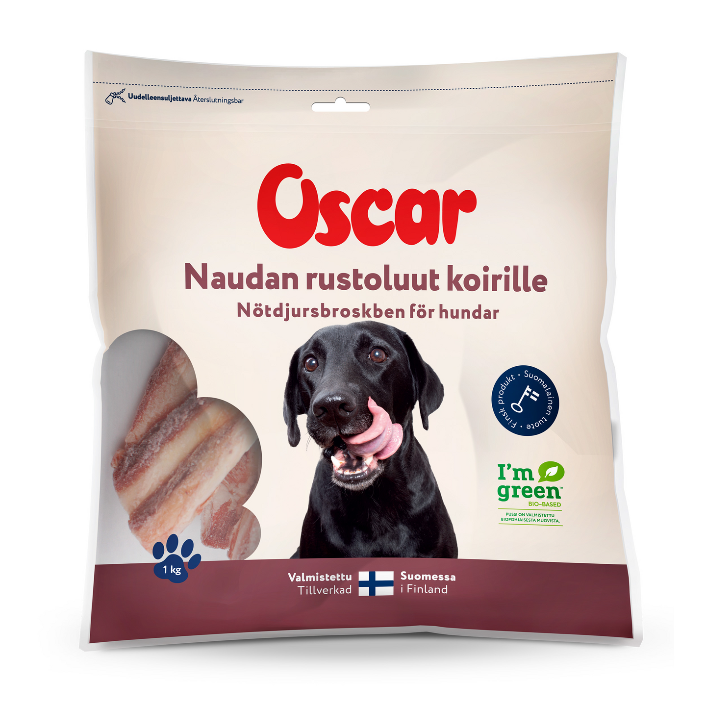 Oscar naudan rustoluu koirille 1kg pa