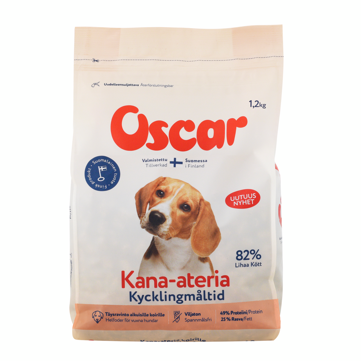 Oscar Kana-ateria koirille täysravinto 1,2kg