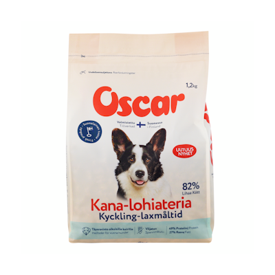 Oscar Kana-lohiateria koirille täysravinto 1,2kg