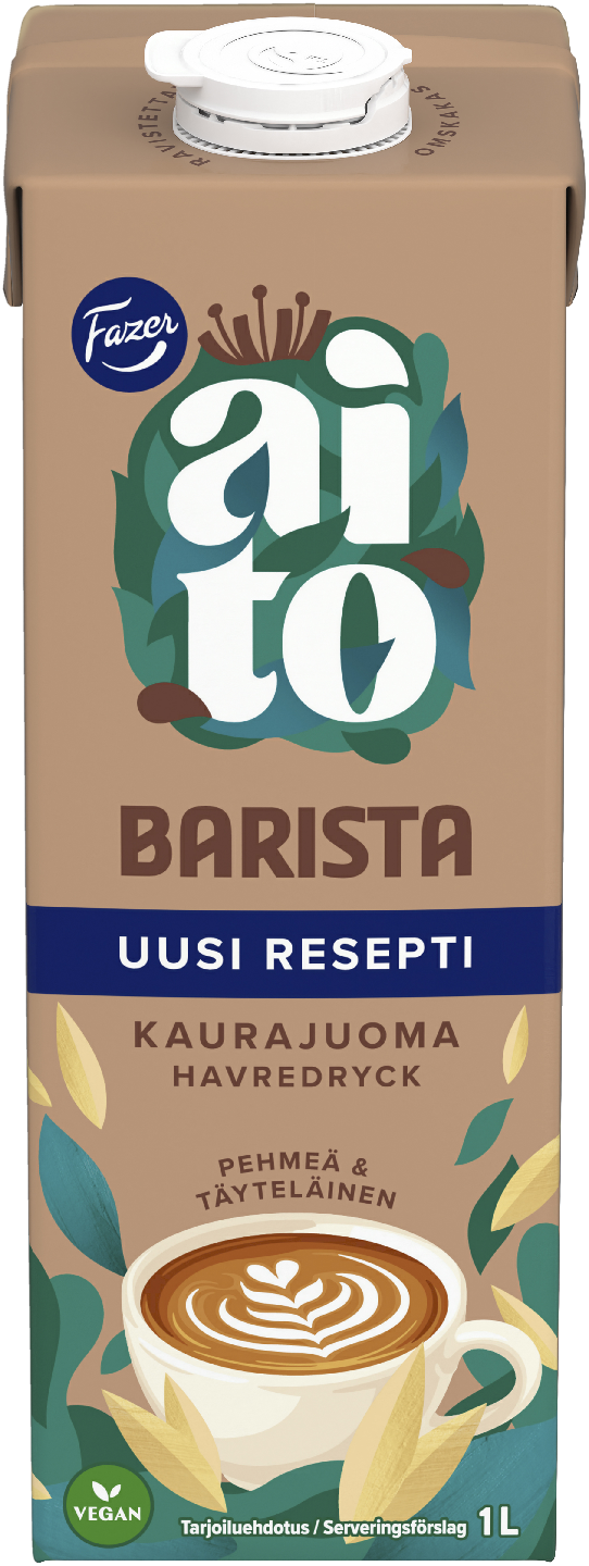 Fazer Aito Kaurajuoma Barista 1L UHT PUOLILAVA