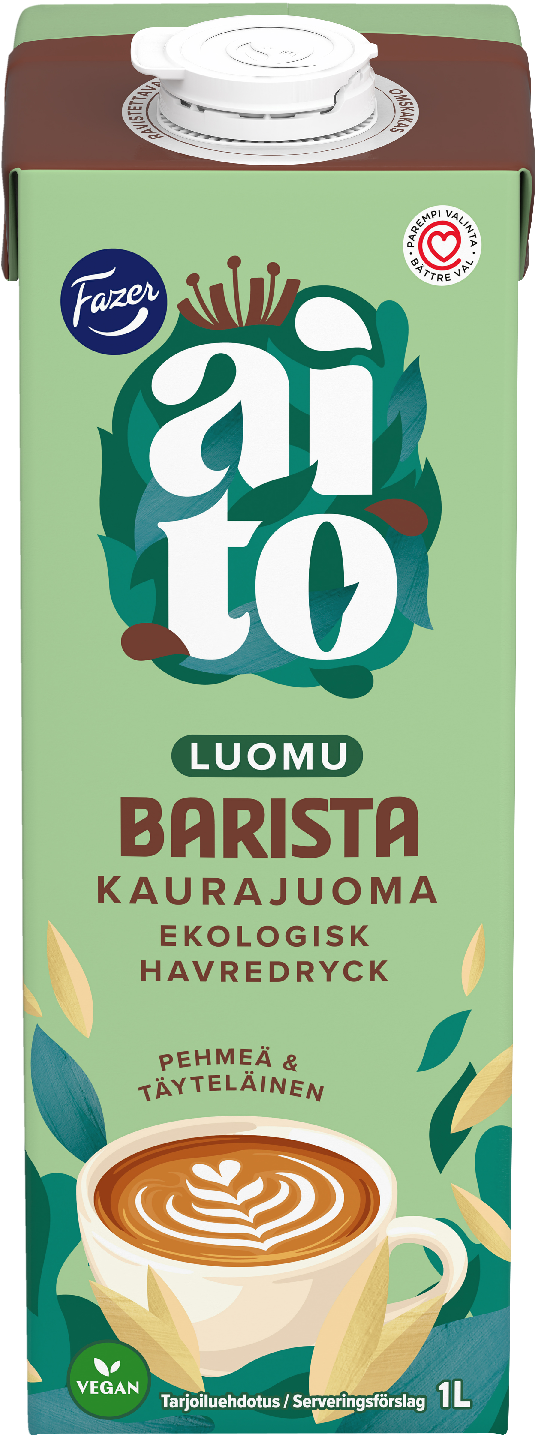 Fazer Aito kaurajuo Barista 1l luomu UHT