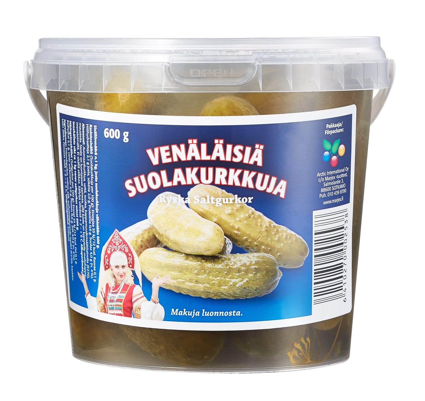 Marjex venäläinen suolakurkku 1kg/0,6kg