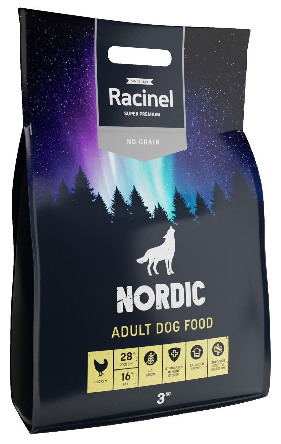 Racinel Nordic kanaruoka aikuisille koirille 3 kg | K-Ruoka Verkkokauppa