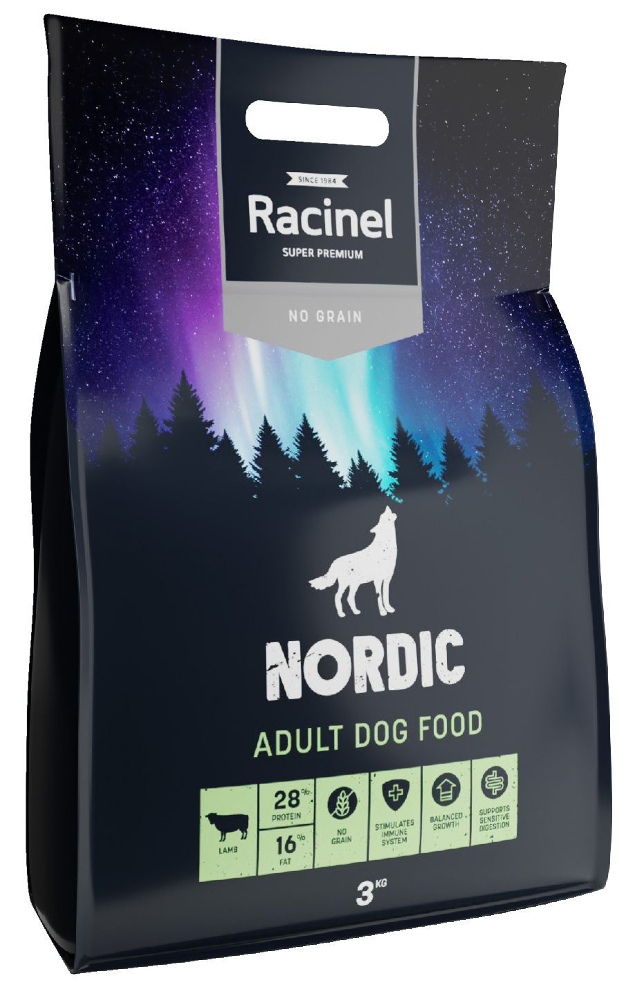 Racinel Nordic lammasruoka aikuisille koirille 3 kg