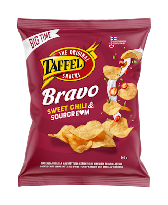 Taffel Bravo sourcream & sweet chili maustettu sipsi 260g