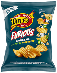 Taffel Furious sourcream chili jalapeno & cheese maustettu sipsi 260g