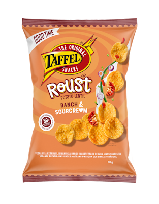 Taffel Roust 80g ranch-sourcream paahdettu peruna-linssisnacks