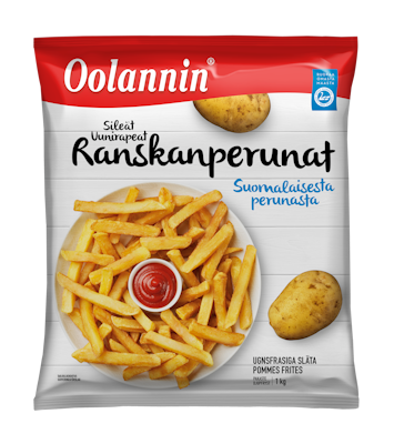 Oolannin uunirapeat sileät ranskanperunat 1kg pakaste