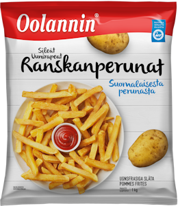 Oolannin uunirapeat sileät ranskanperunat 1kg pakaste