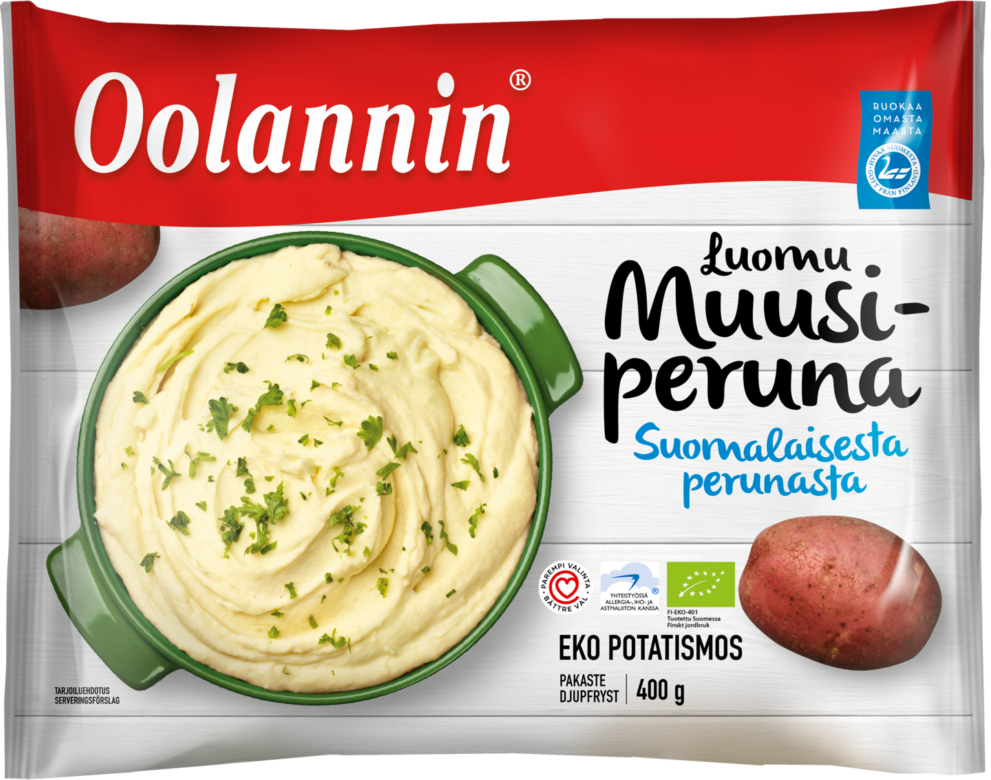 Oolannin luomu muusiperuna 400g pakaste