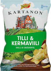 Taffel Kartanon sipsi 180g tilli&kermaviili maustettu perunalastu