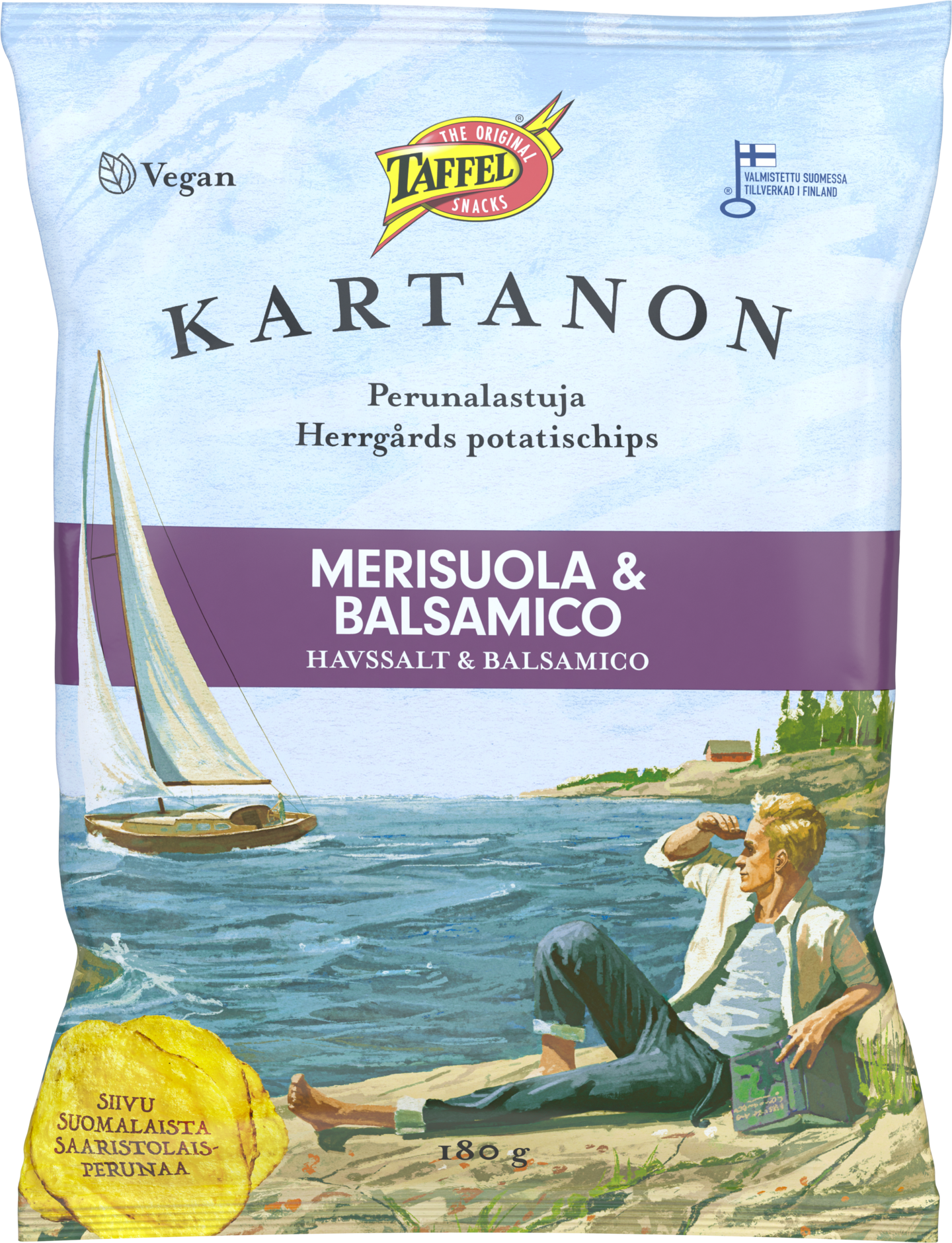 Taffel Kartanon sipsi 180g merisuola&balsamico perunalastu