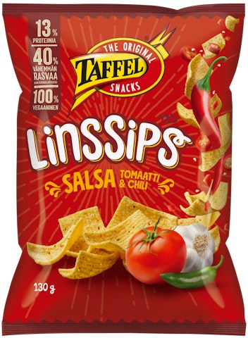 Taffel LinsSips 130g Salsa tomaatti & chili