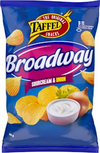 Taffel sipsi Broadway 75g sourcream&onion perunalastu