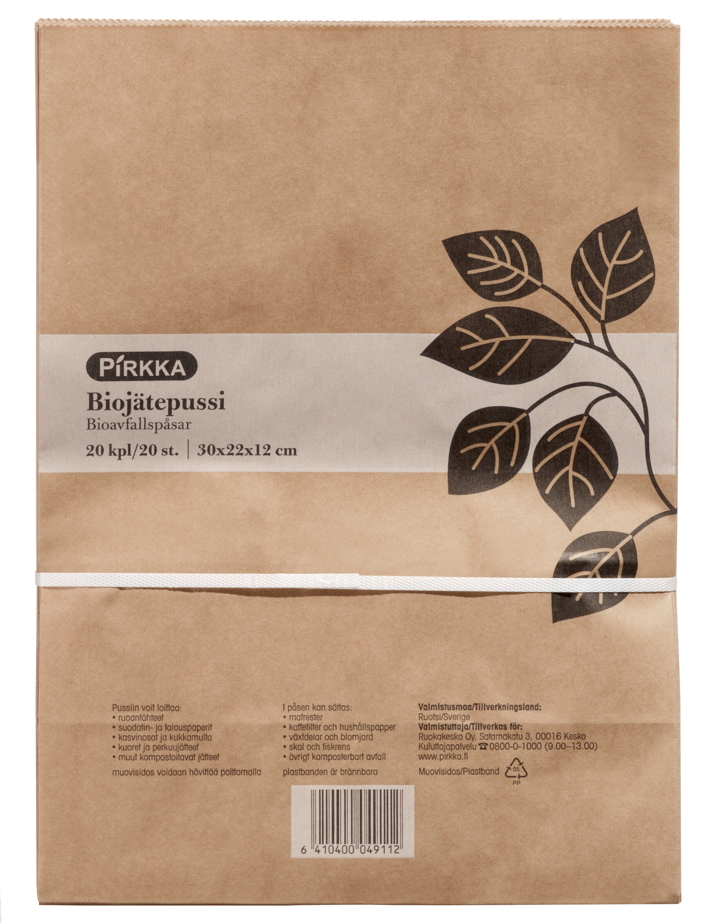 Paperinen biojätepussi