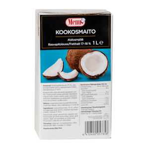 Menu kookosmaito 1l