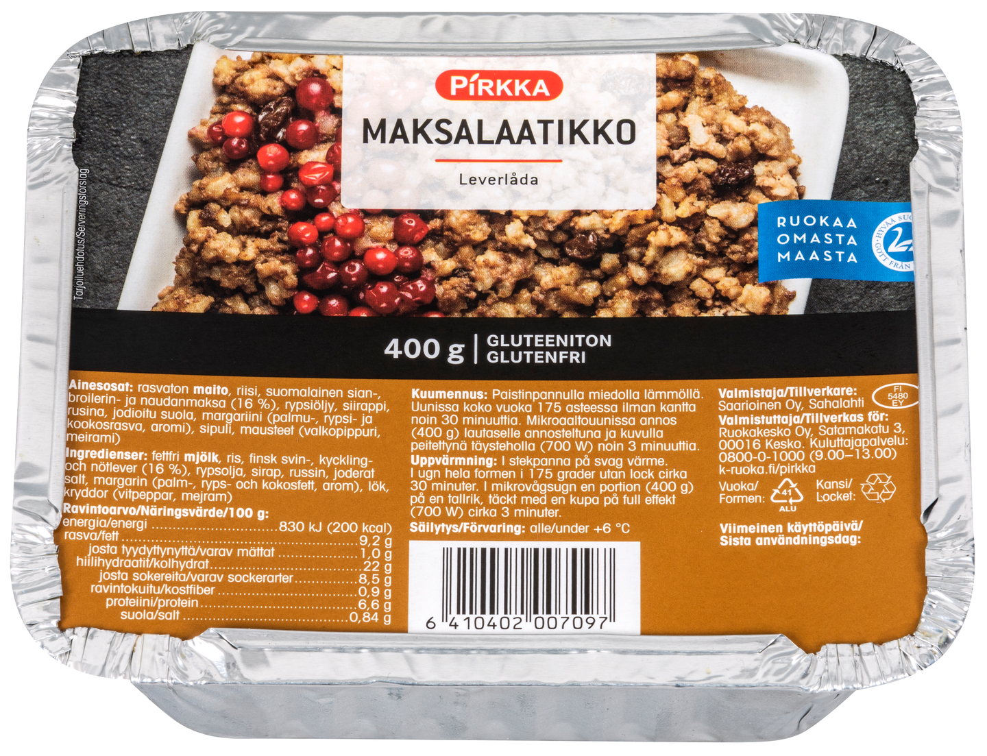 Pirkka maksalaatikko 400 g | K-Ruoka Verkkokauppa