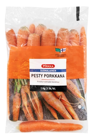 Pirkka suomalainen pesty porkkana 1kg 1 lk
