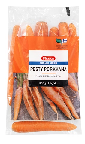 Pirkka suomalainen pesty porkkana 500g 1 lk