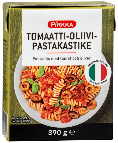 Pirkka tomaatti-oliivipastakastike 390g