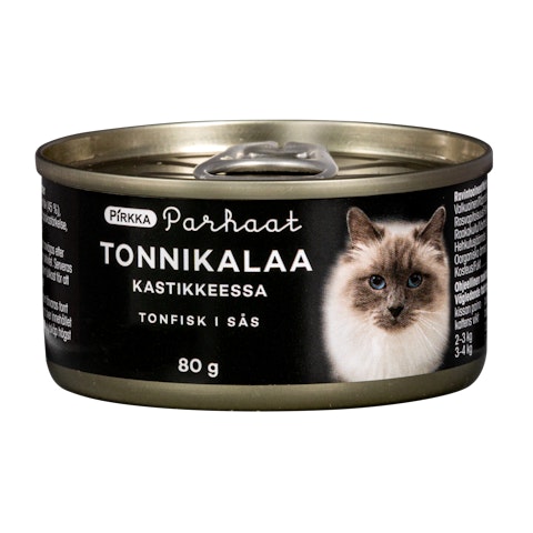 Pirkka Parhaat tonnikalaa kastikkeessa kissalle 80 g