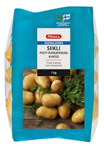 Pirkka suomalainen pesty Siikli ruokaperuna 1kg