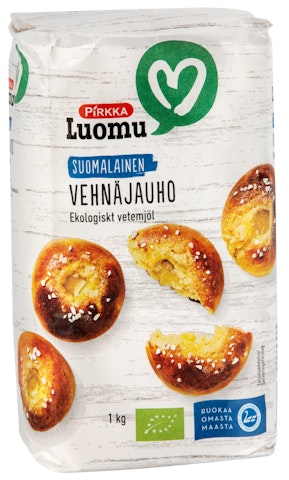 Pirkka Luomu suomalainen vehnäjauho 1kg puolikarkea
