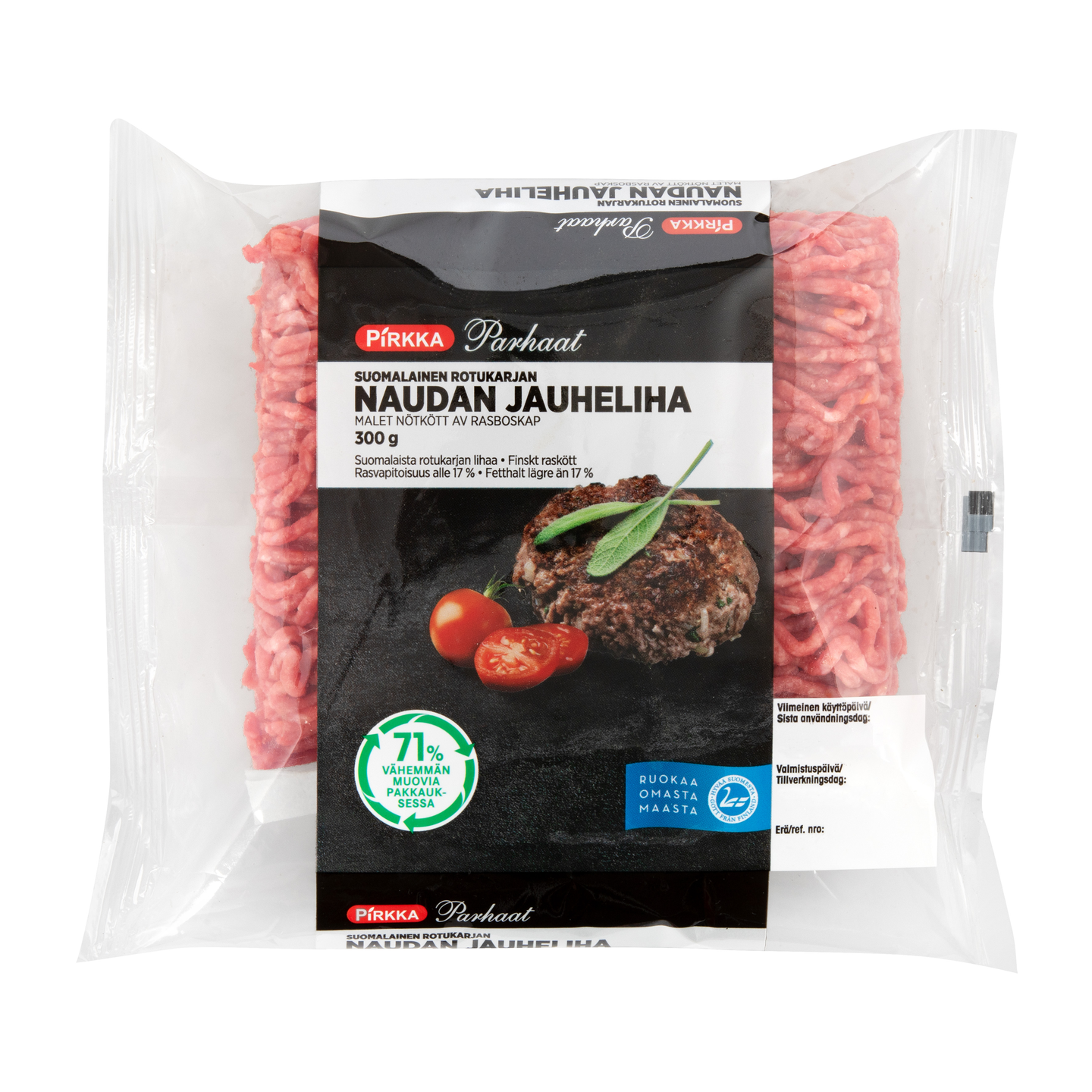 Pirkka Parhaat suomalainen rotukarjan naudan jauheliha 17% 300g | K-Ruoka  Verkkokauppa