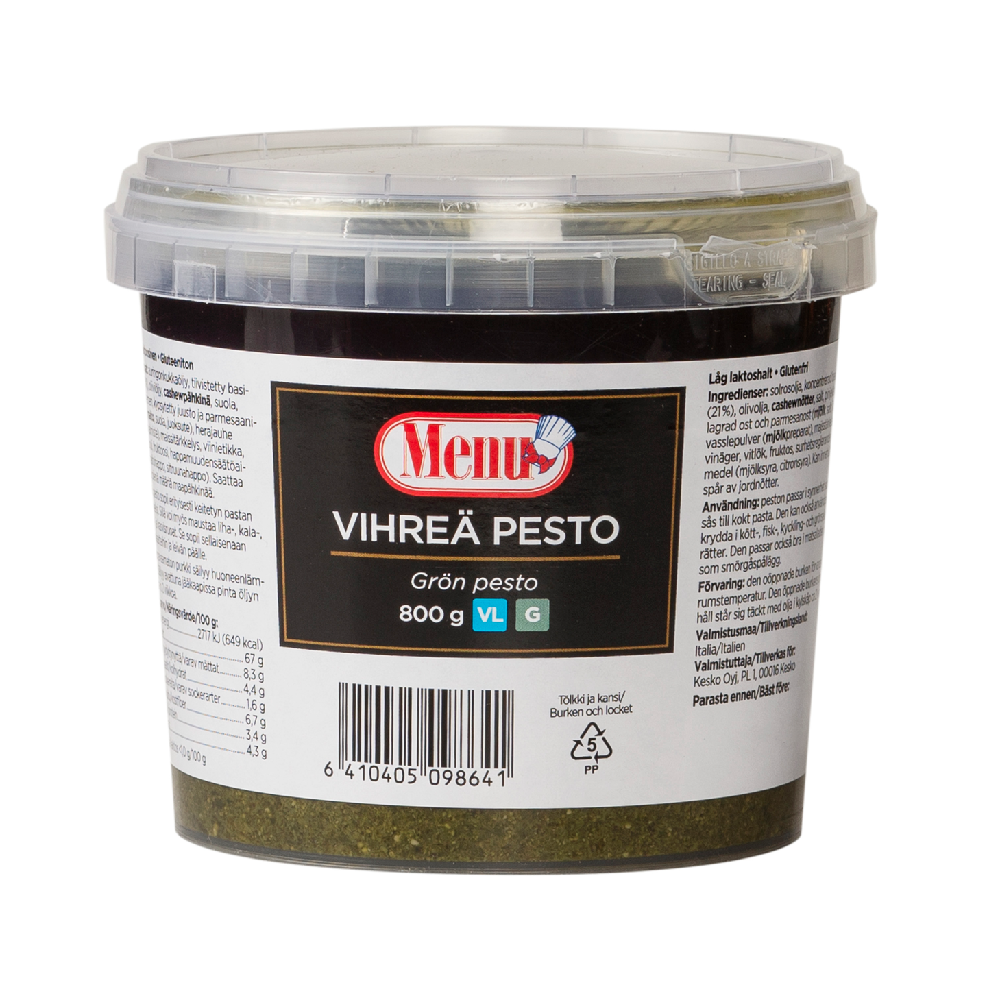 Menu vihreä pesto 800g — HoReCa-tukku Kespro