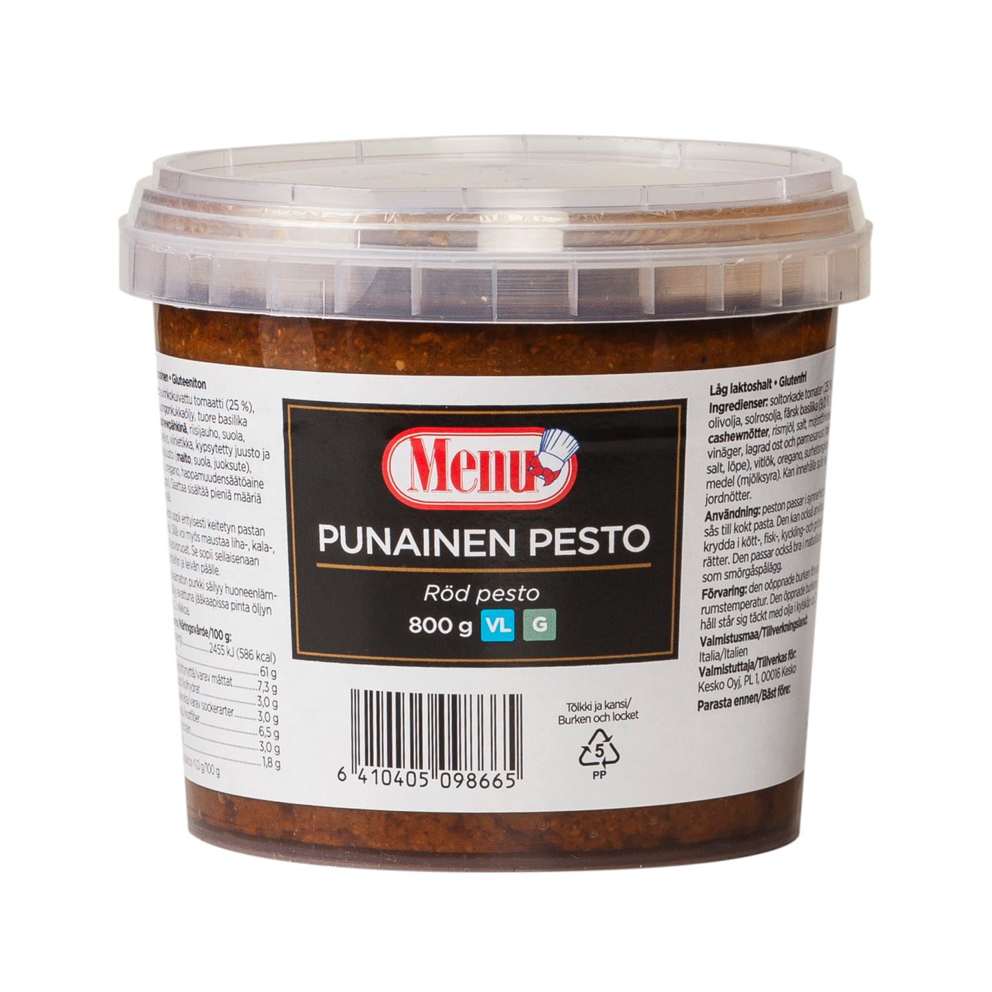 Menu punainen pesto 800g — HoReCa-tukku Kespro