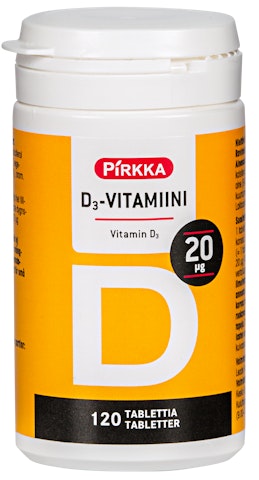 Pirkka D3-vitamiini 20µg 120kpl/31g