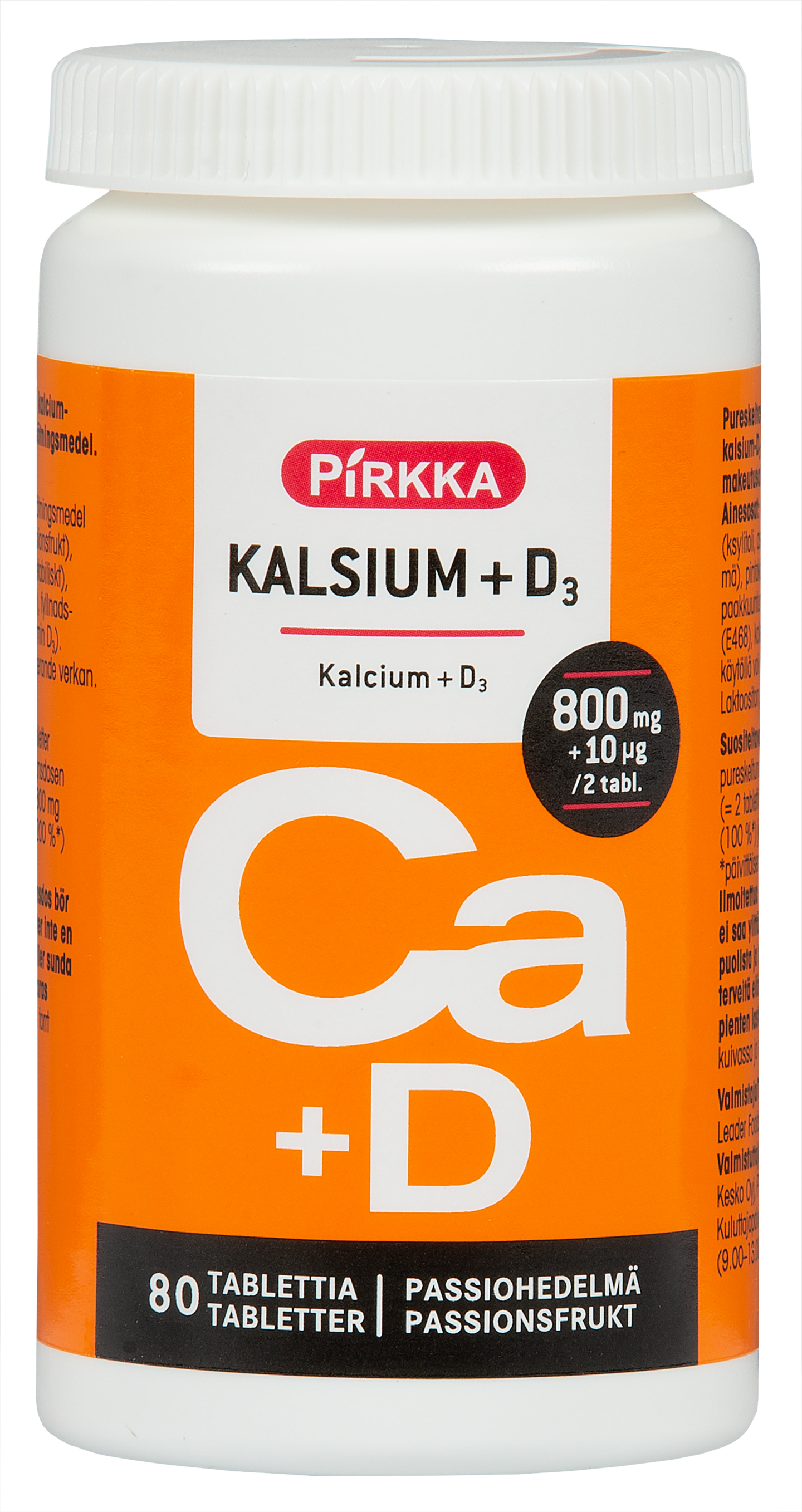 Pirkka kalsium + D3 passiohedelmänmakuinen 80kpl/107g | K-Ruoka Verkkokauppa