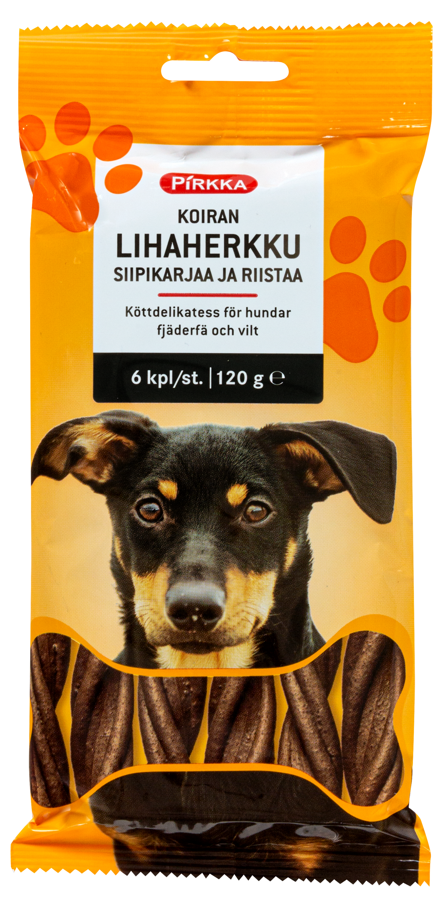 Pirkka koiran lihaherkku siipikarjaa ja riistaa 6kpl/120g | K-Ruoka  Verkkokauppa
