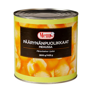 Menu päärynänpuolikkaat rypälemehussa 2600g/1435g