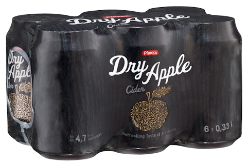 Pirkka Dry Apple siideri 4,7% 0,33l 6-pack