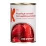 K-Menu kuoritut tomaatit tomaattitäysmehussa 400g/240g