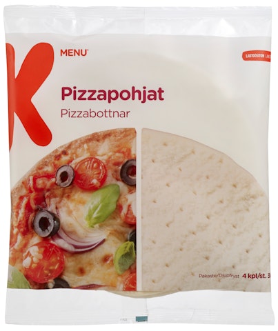 K-Menu pizzapohja 4kpl/360 pakaste | K-Ruoka Verkkokauppa