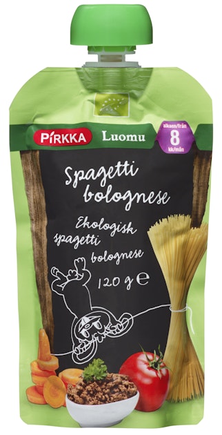 Pirkka Luomu spagetti bolognese 8kk 120g | K-Ruoka Verkkokauppa