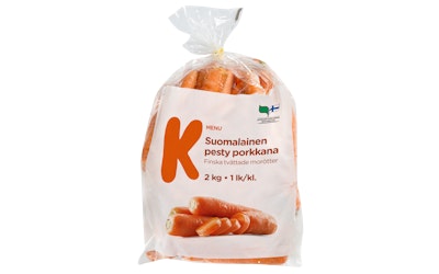 K-Menu suomalainen pesty porkkana 2kg - kuva