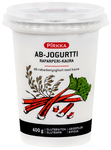 Pirkka AB-jogurtti raparperi-kaura 400g