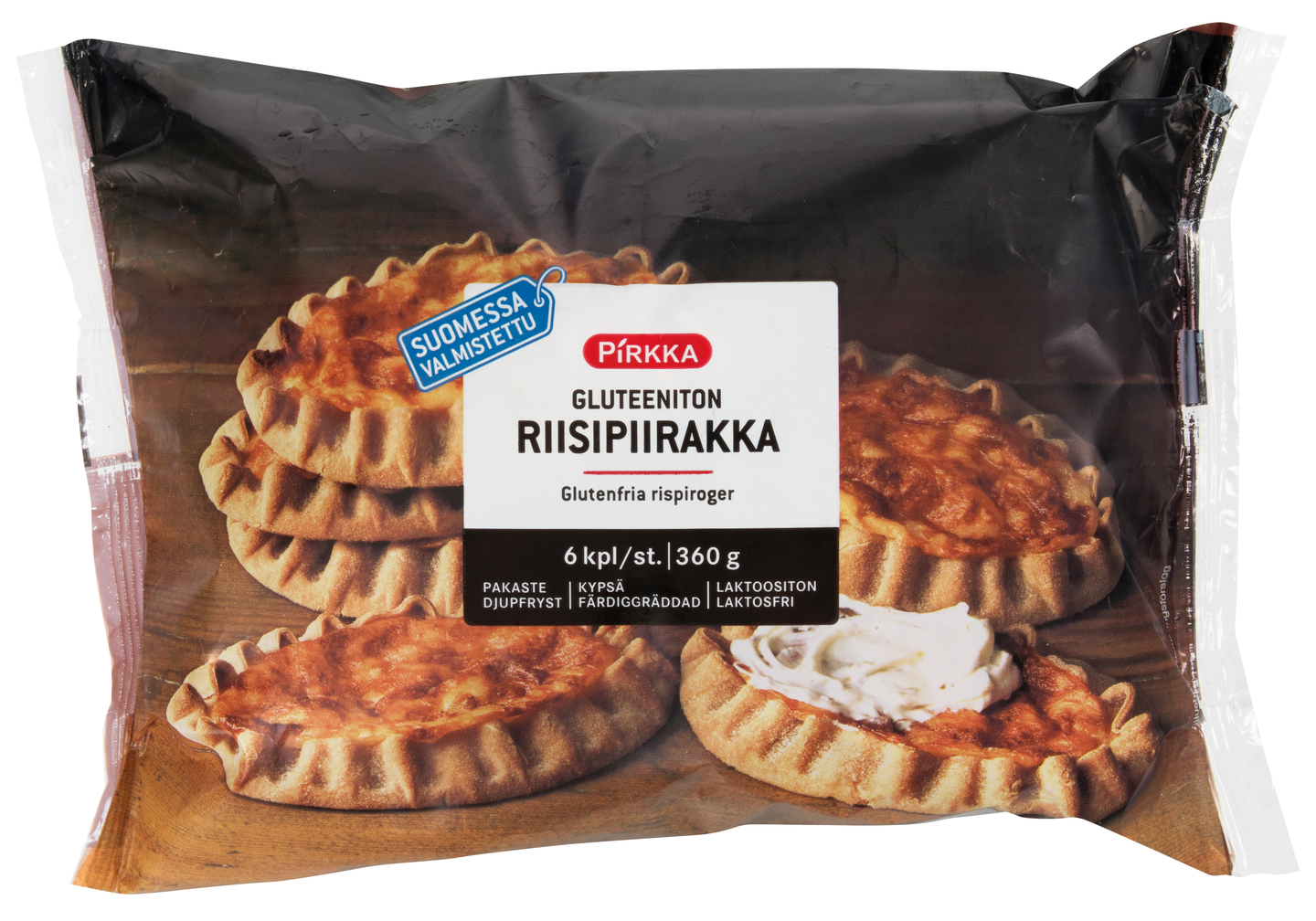 Pirkka gluteeniton riisipiirakka 6kpl/360g pakaste | K-Ruoka Verkkokauppa