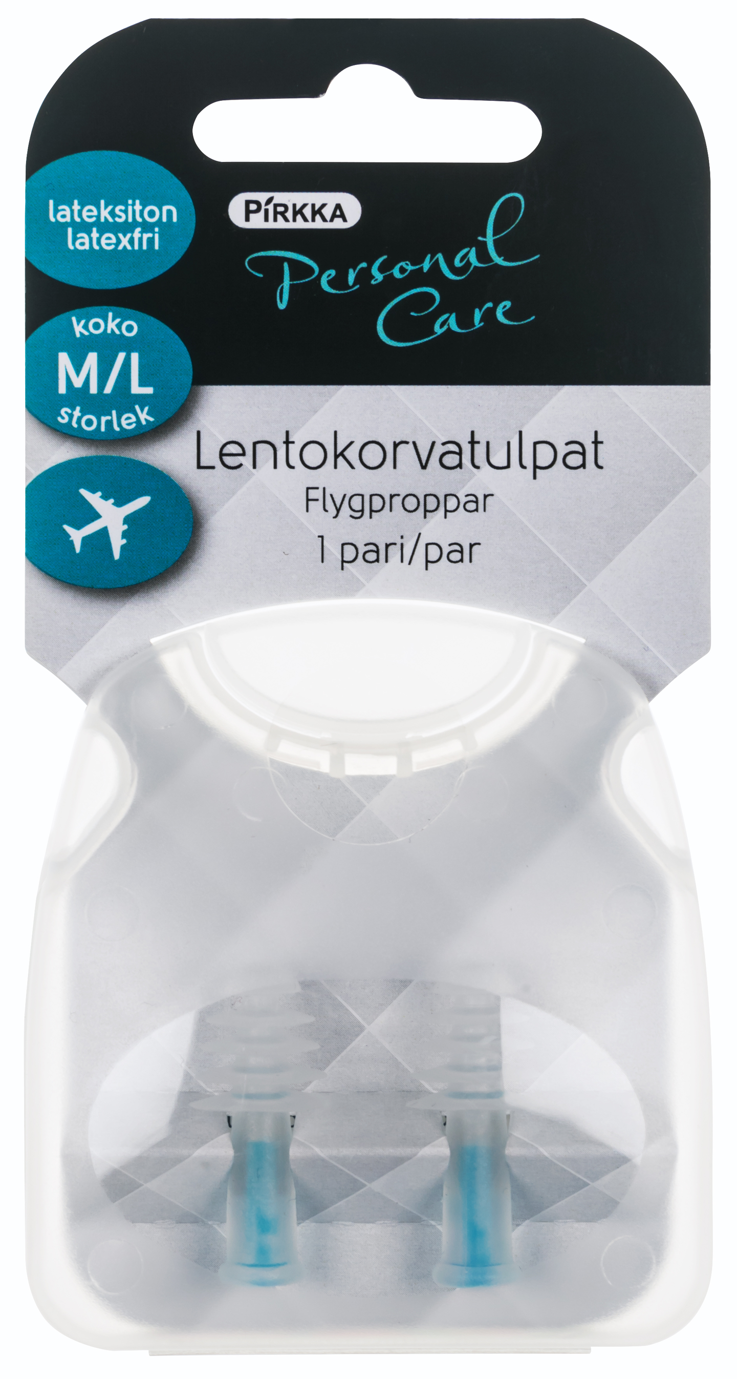 Pirkka lentokorvatulpat 1 pari M/L | K-Ruoka Verkkokauppa