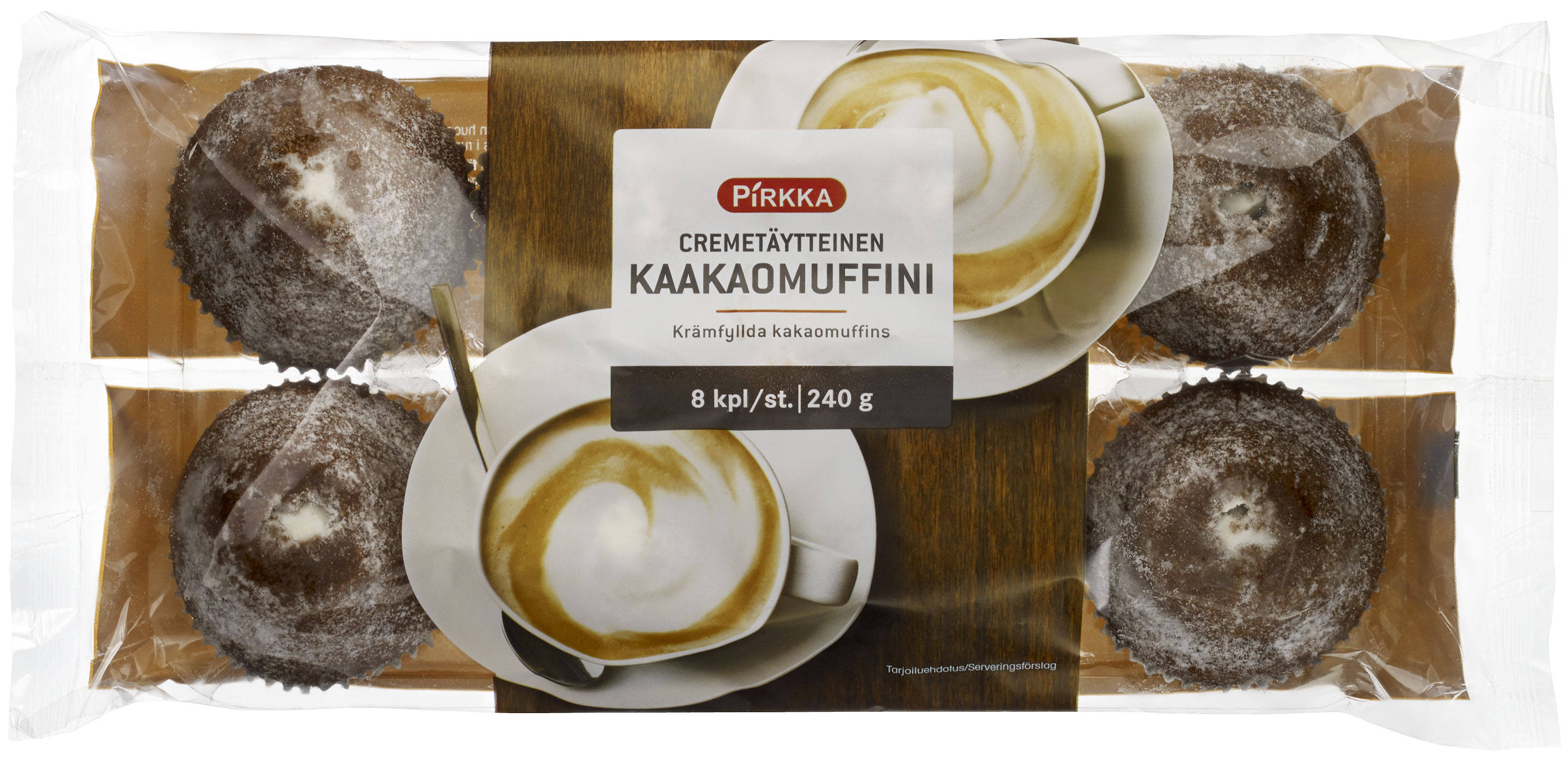 Pirkka cremetäytteinen kaakaomuffini 8kpl/240g | K-Ruoka Verkkokauppa