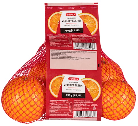 Pirkka italialainen veriappelsiini 750g