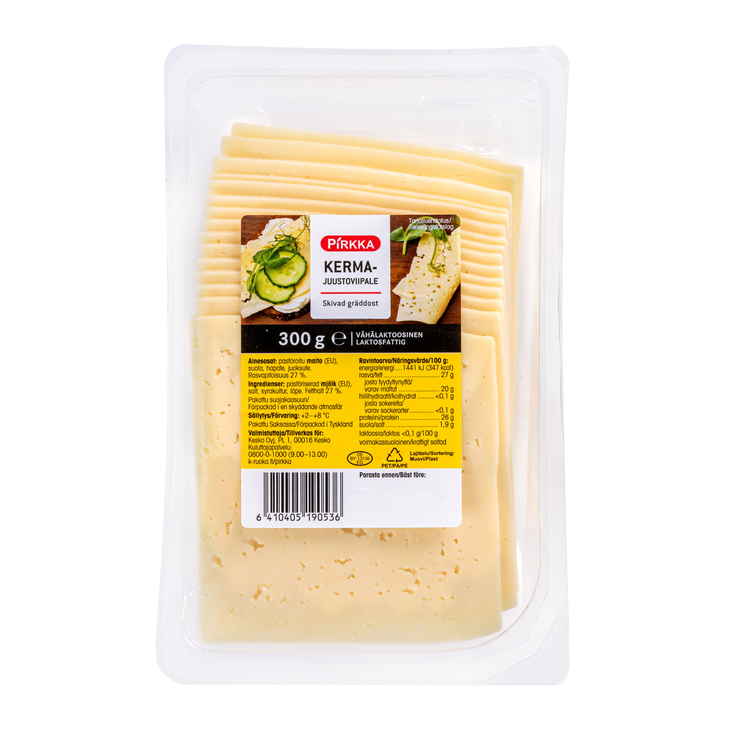 Pirkka kermajuustoviipale 300g vähälaktoosinen